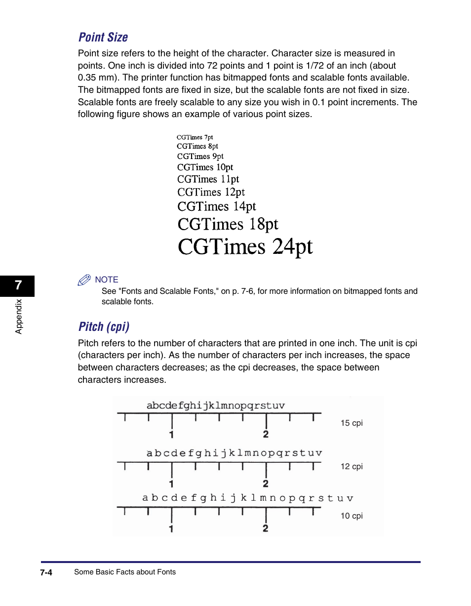 Point size -4, Pitch (cpi) -4, Point size | Pitch (cpi) | Canon IMAGE RUNNER 5075 User Manual | Page 192 / 250