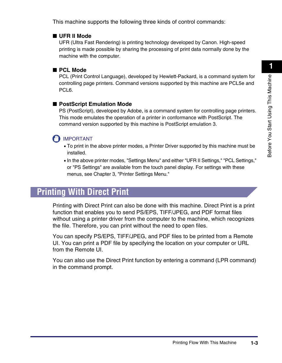 Printing with direct print, Printing with direct print -3 | Canon IMAGE RUNNER 5075 User Manual | Page 21 / 250