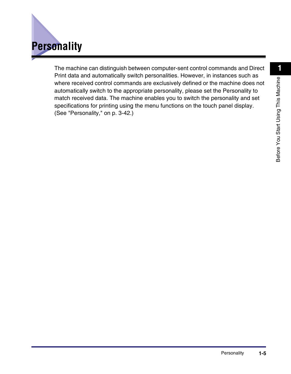 Personality, Personality -5 | Canon IMAGE RUNNER 5075 User Manual | Page 23 / 250