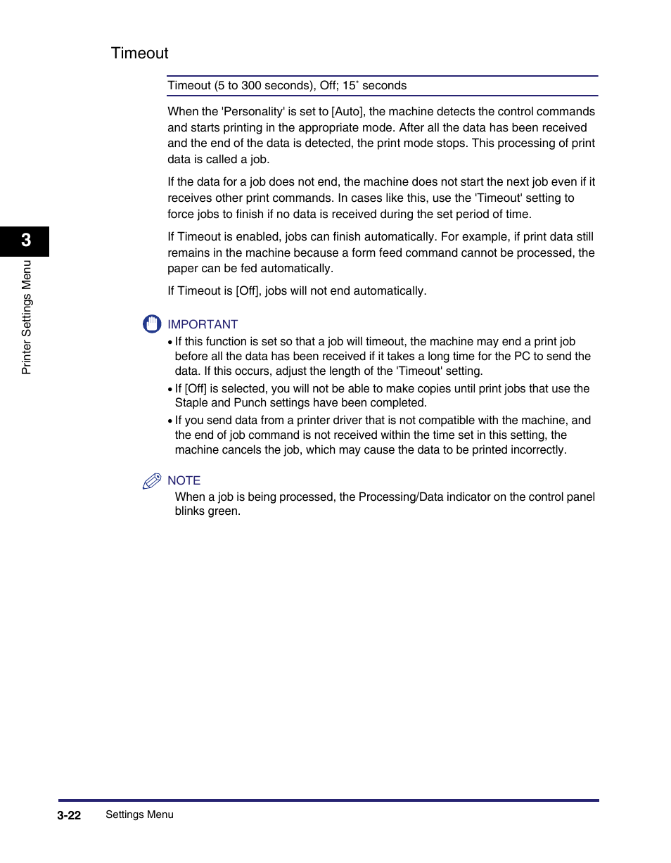 Timeout, Timeout -22 | Canon IMAGE RUNNER 5075 User Manual | Page 90 / 250