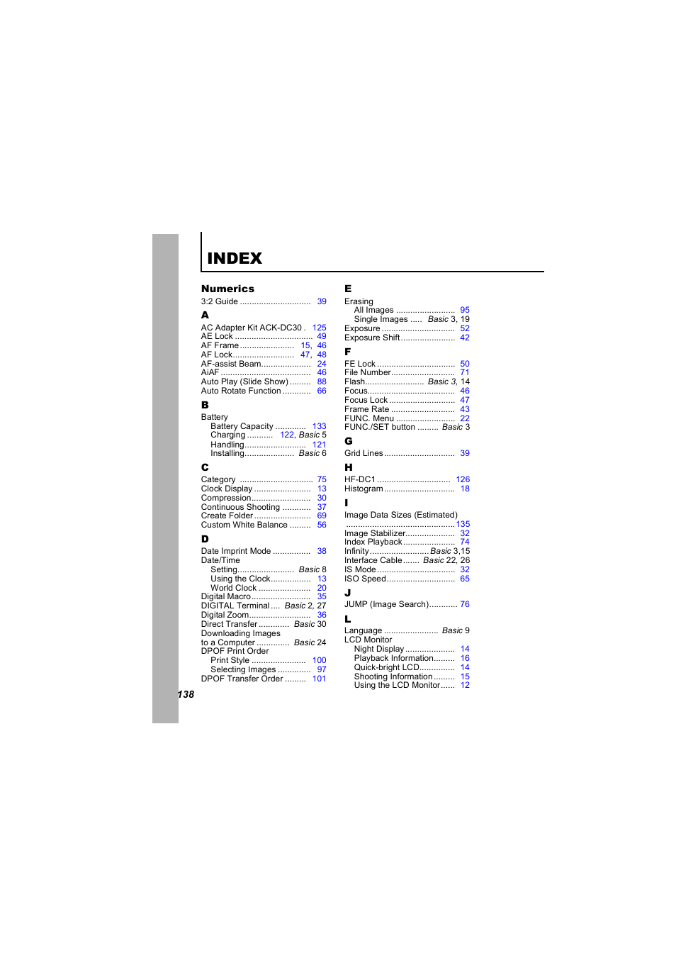 Index | Canon 850 IS User Manual | Page 140 / 146