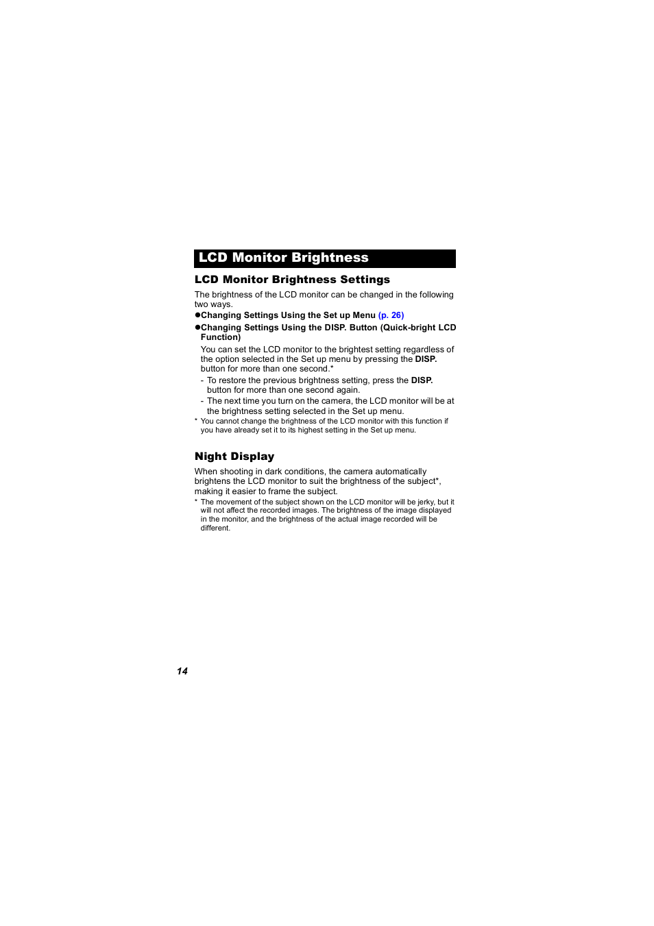 Lcd monitor brightness | Canon 850 IS User Manual | Page 16 / 146