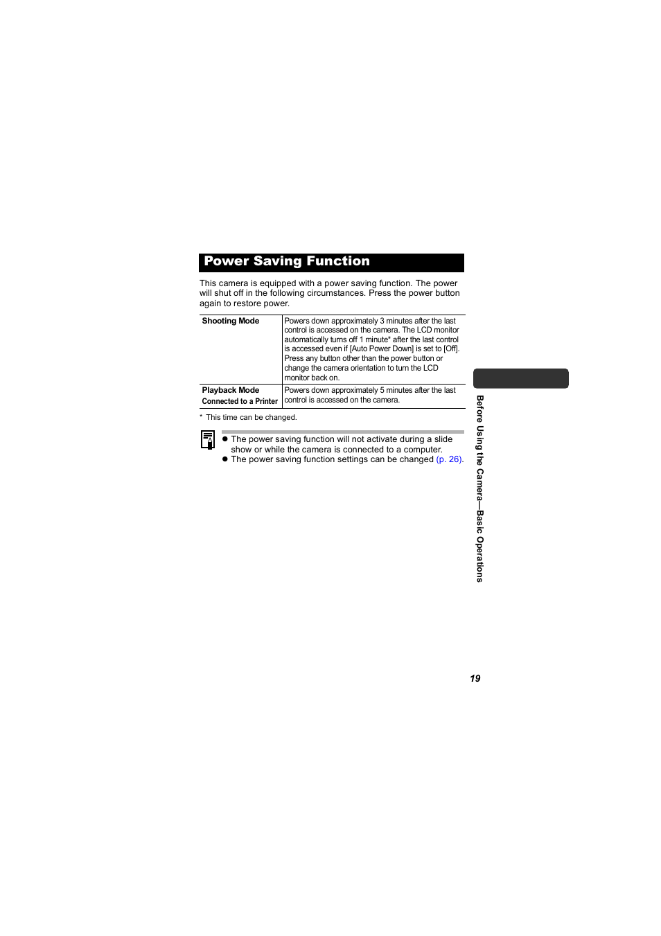 Power saving function | Canon 850 IS User Manual | Page 21 / 146