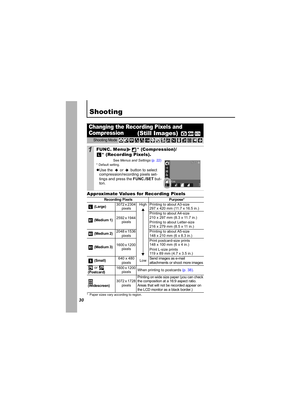 Shooting, P. 30), P. 30 | Canon 850 IS User Manual | Page 32 / 146