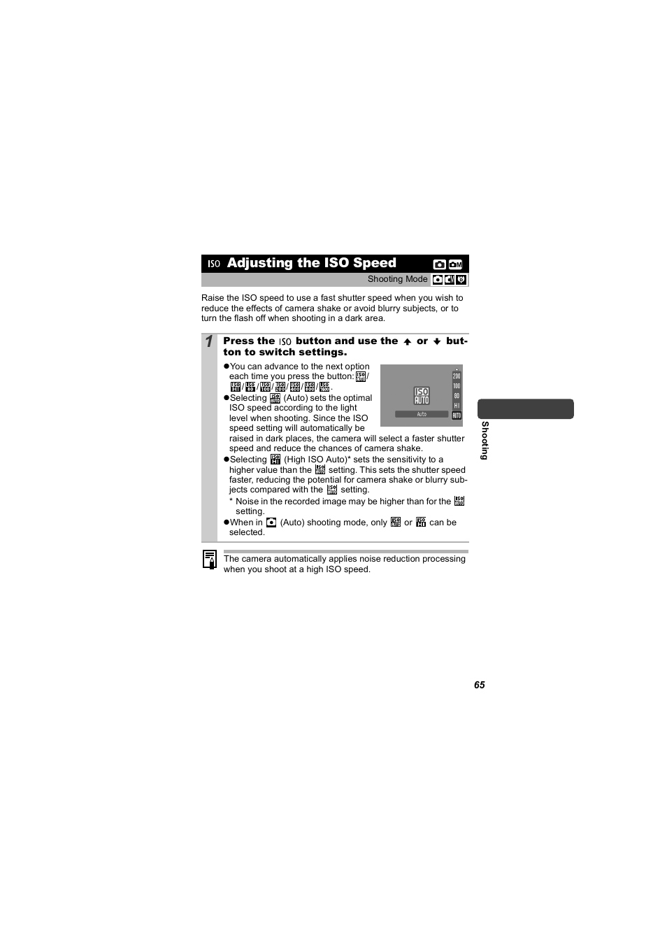 Adjusting the iso speed, P. 65) | Canon 850 IS User Manual | Page 67 / 146