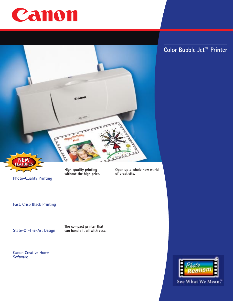 Canon Bubble Jet Printer BJC-1000 User Manual | 2 pages