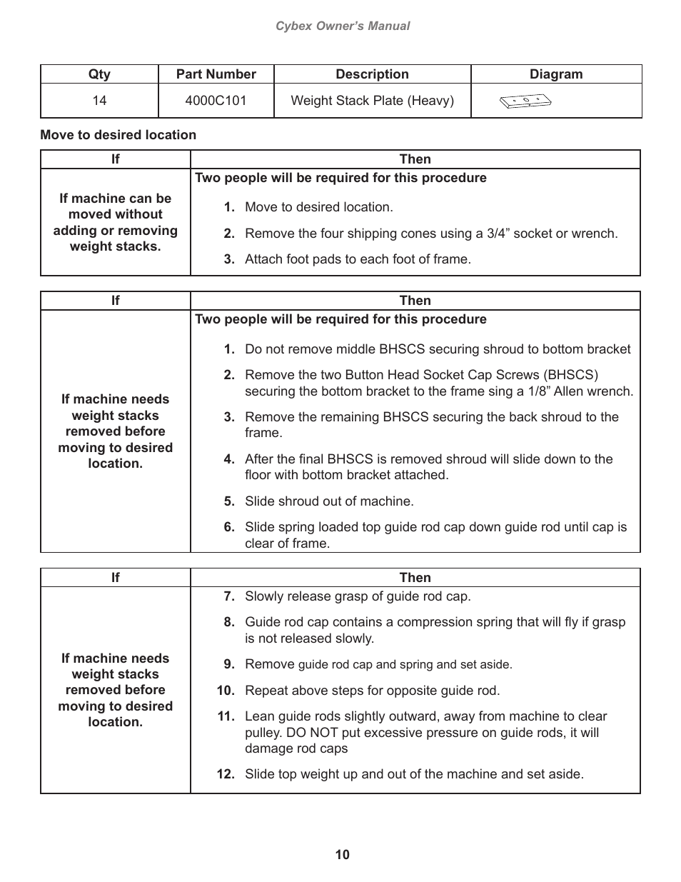 Remove | Cybex 12030 VR3 Row User Manual | Page 10 / 26