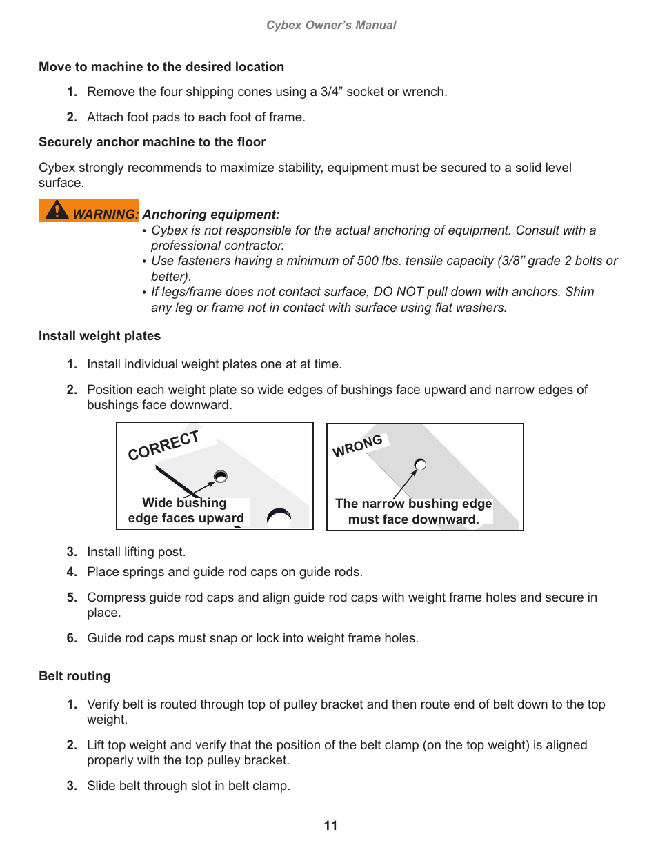 Cybex 12030 VR3 Row User Manual | Page 11 / 26