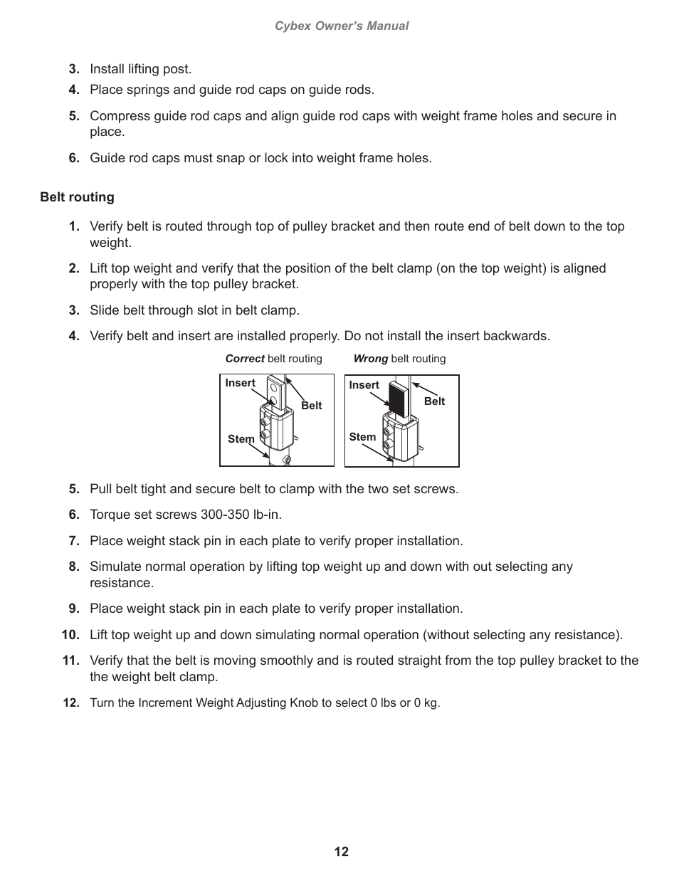 Cybex 12040 VR3 Leg Press User Manual | Page 12 / 26