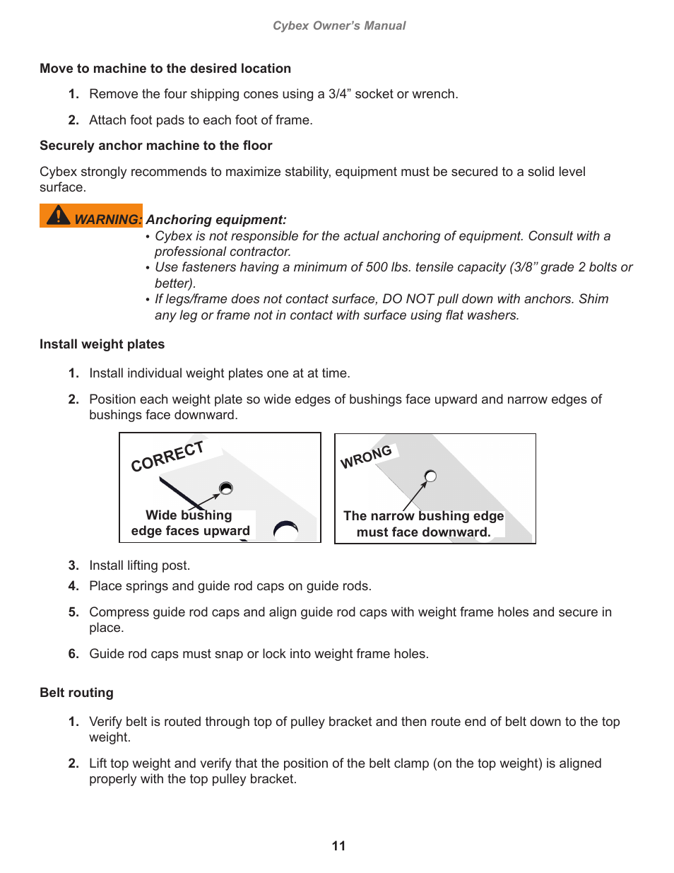 Cybex 12080 VR3 Arm Extension User Manual | Page 11 / 26