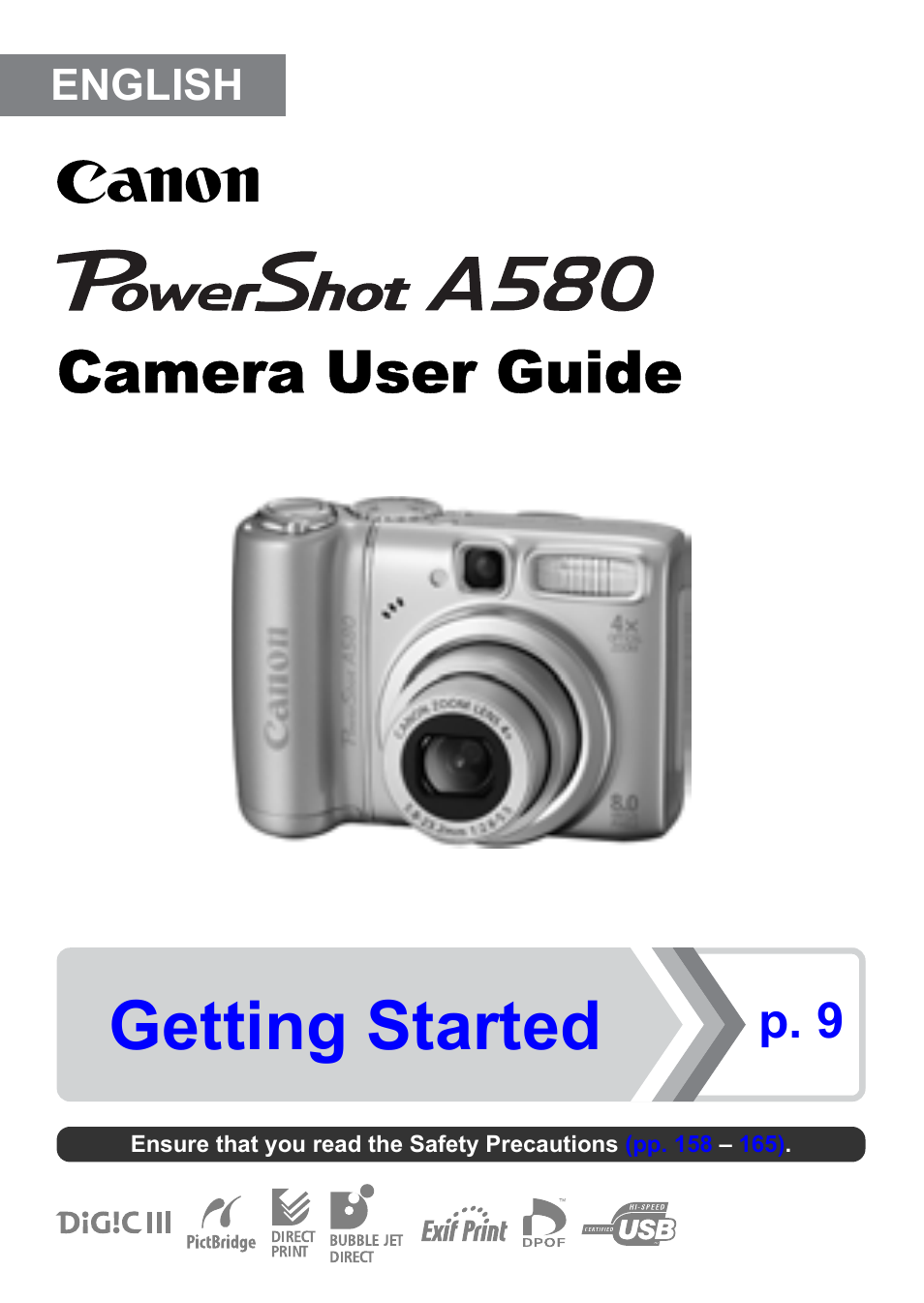 Canon A580 User Manual | 195 pages