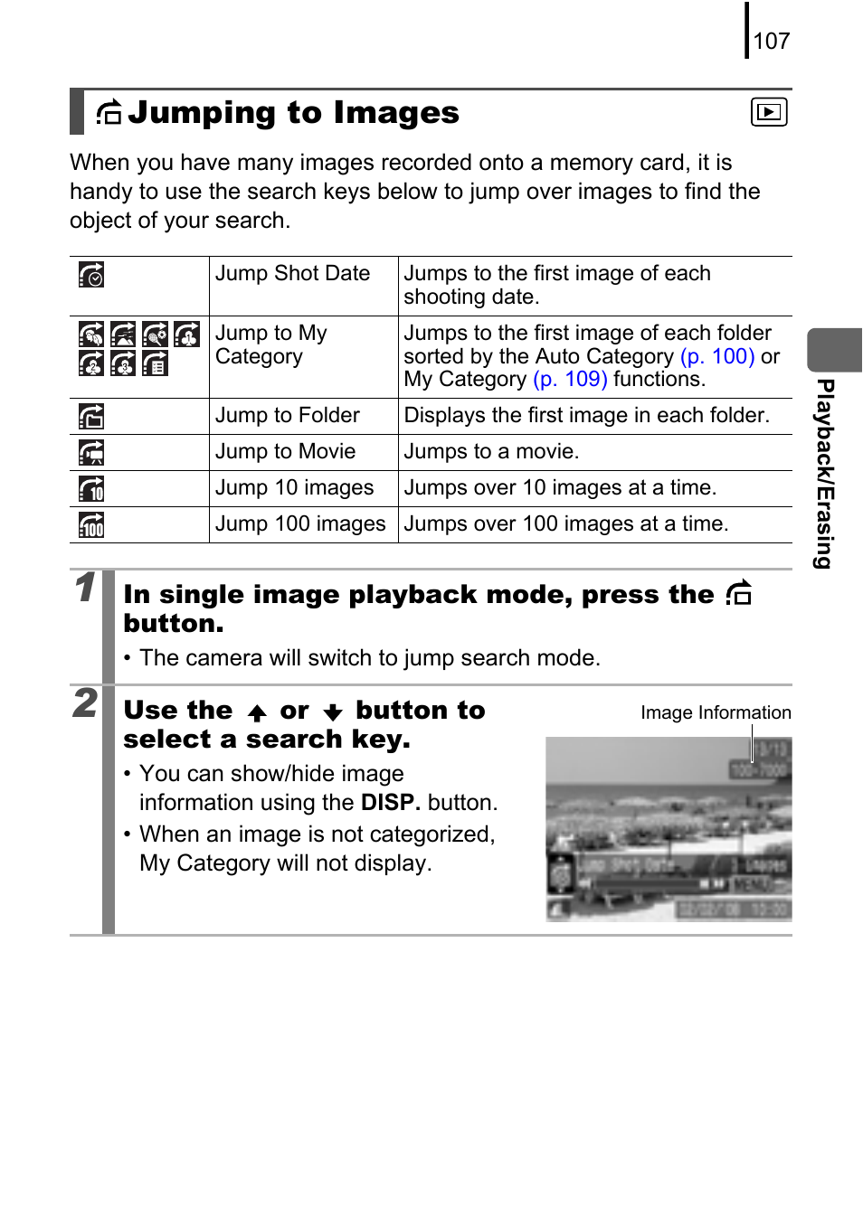 Jumping to images | Canon A580 User Manual | Page 109 / 195