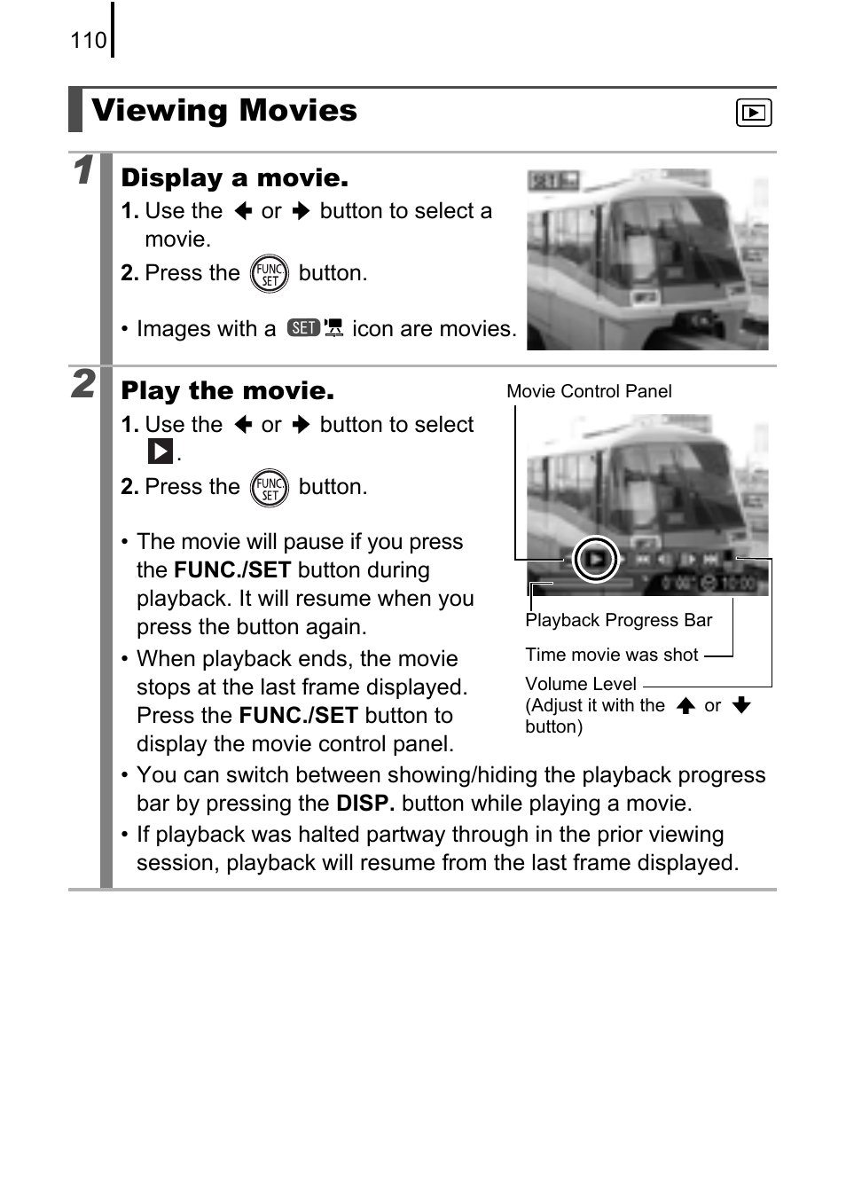 Viewing movies | Canon A580 User Manual | Page 112 / 195