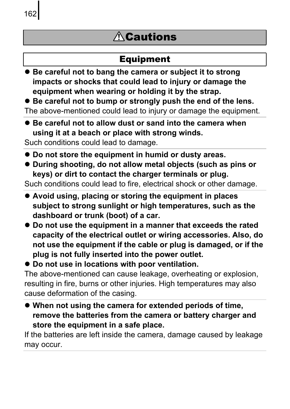 Cautions | Canon A580 User Manual | Page 164 / 195