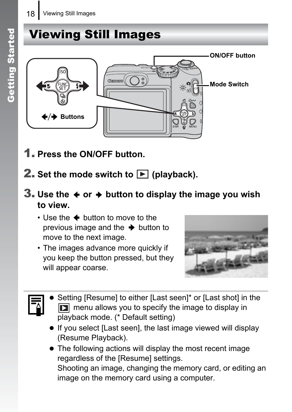Viewing still images, Viewing still images 1 | Canon A580 User Manual | Page 20 / 195