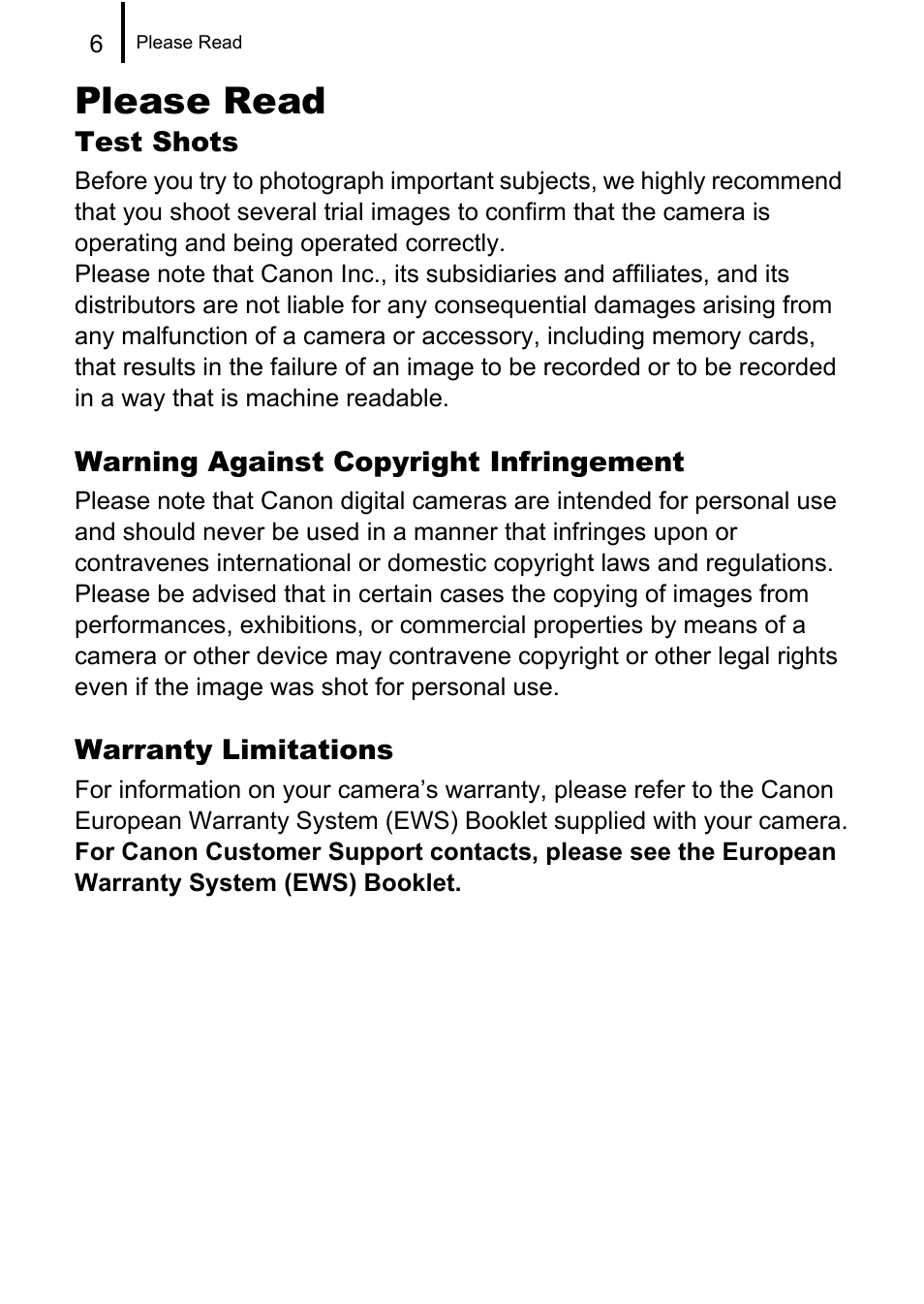 Please read | Canon A580 User Manual | Page 8 / 195