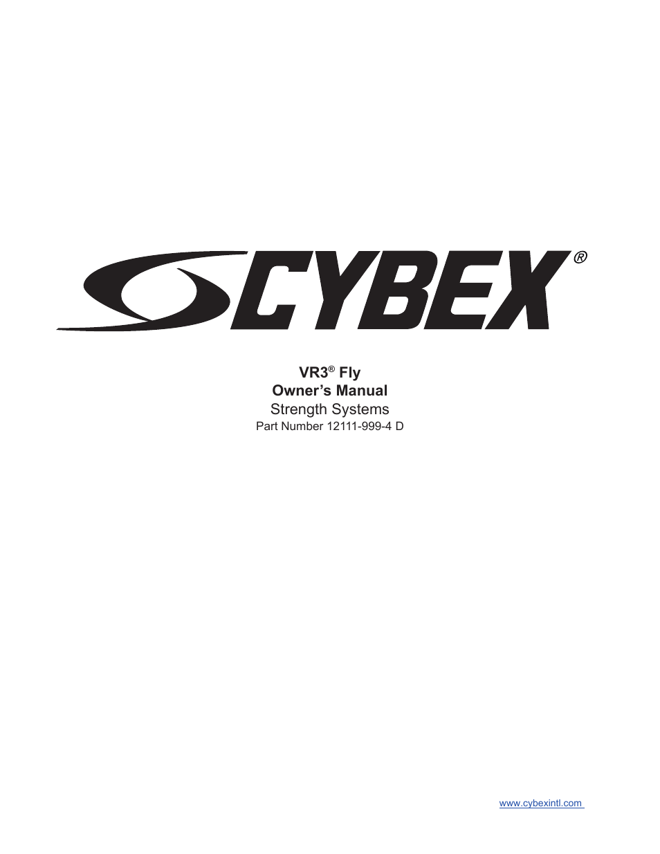 Cybex 12111 VR3 Fly User Manual | 26 pages