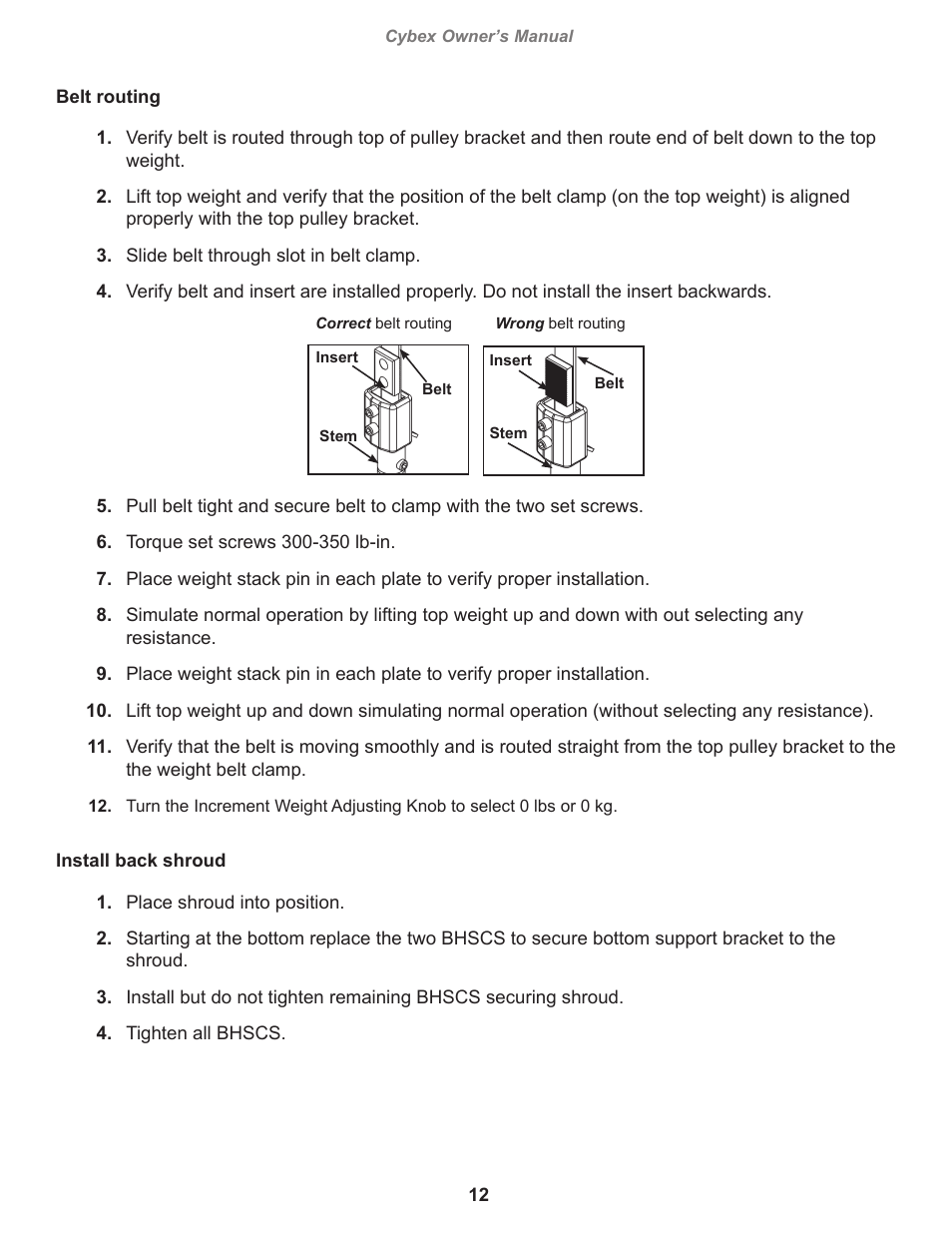 Cybex 12111 VR3 Fly User Manual | Page 12 / 26