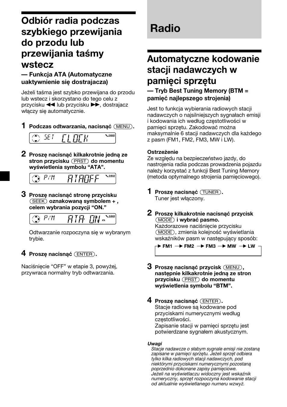 Radio | Sony XR-1300R User Manual | Page 28 / 100