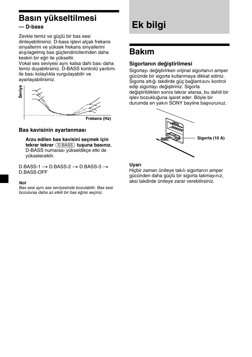 Ek bilgi, 16 basın yükseltilmesi, Bakım | Sony XR-1300R User Manual | Page 76 / 100