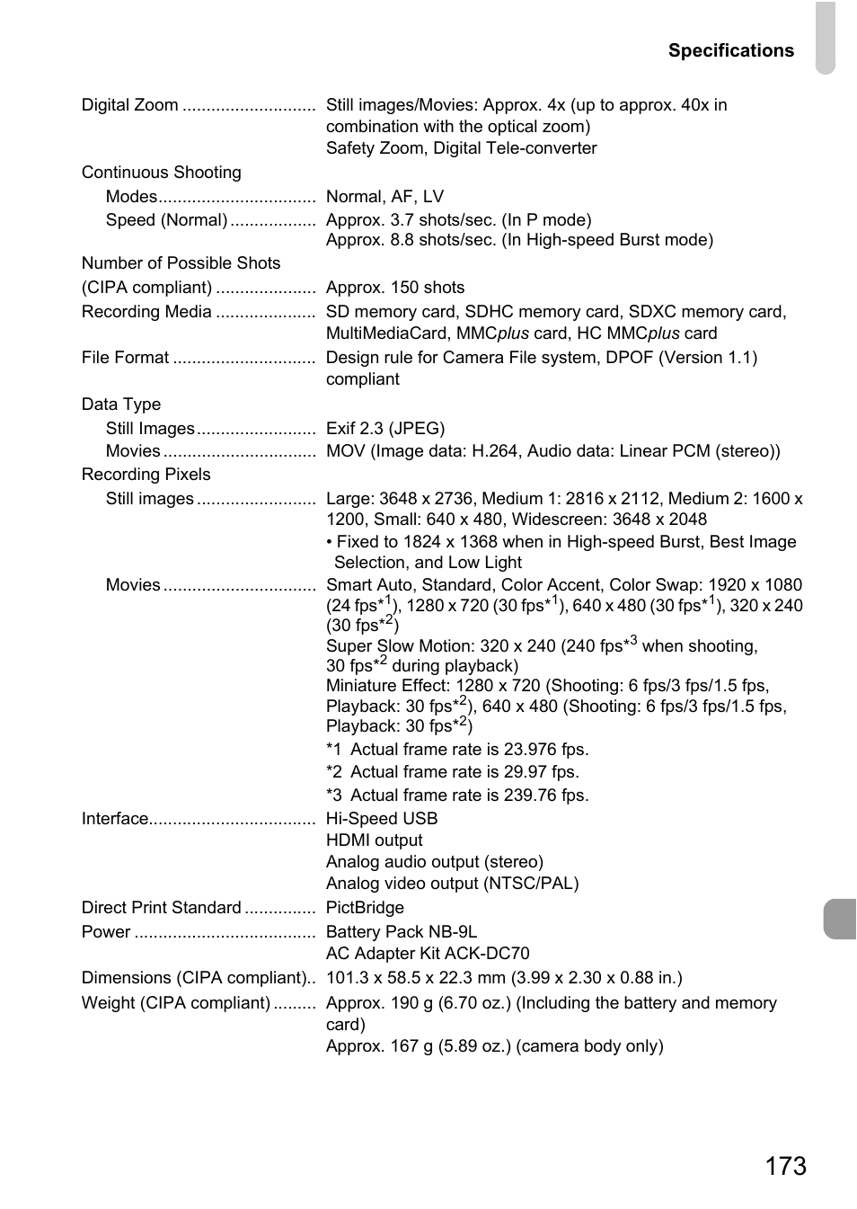 Canon IXUS 1000 HS User Manual | Page 173 / 178