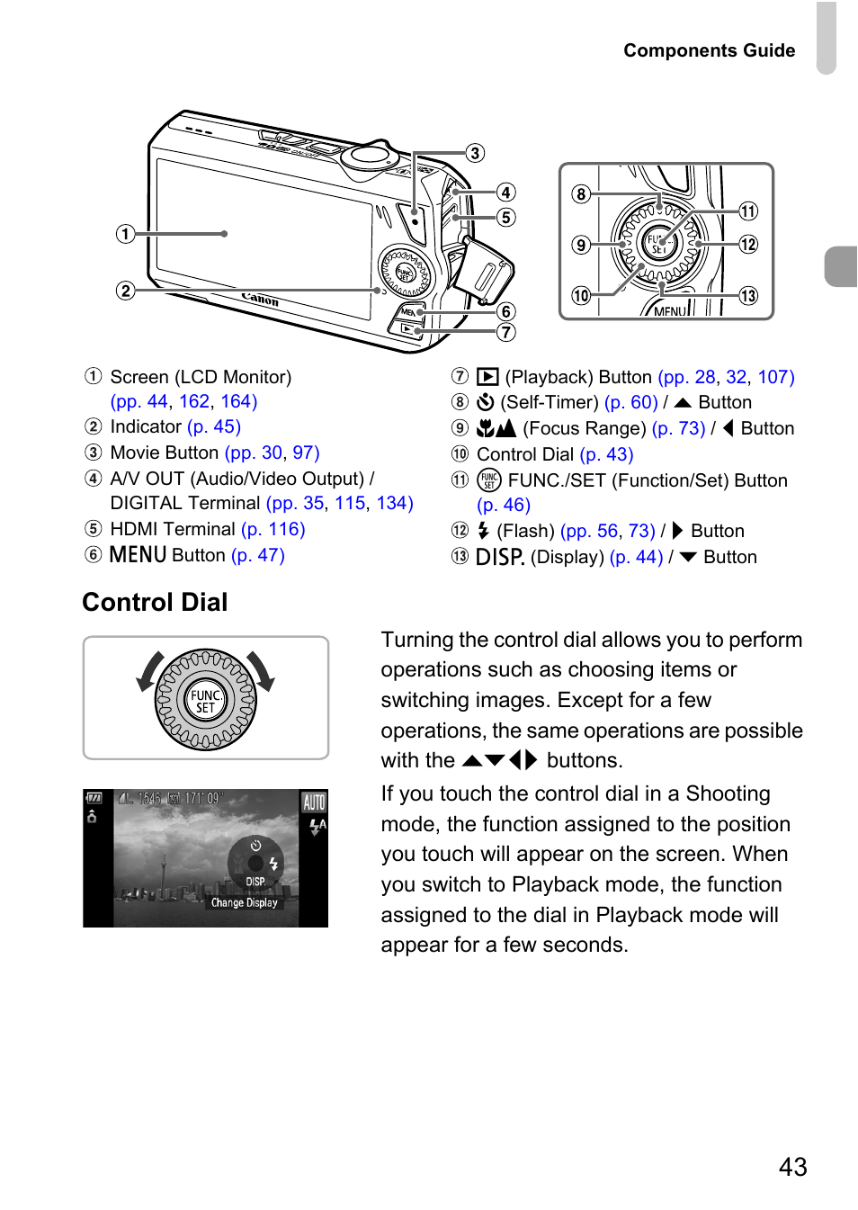 43 control dial | Canon IXUS 1000 HS User Manual | Page 43 / 178