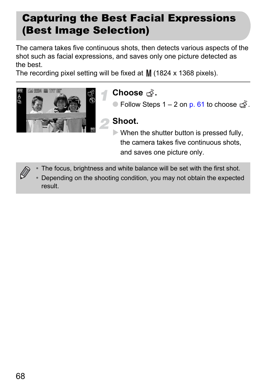 P. 68) | Canon IXUS 1000 HS User Manual | Page 68 / 178