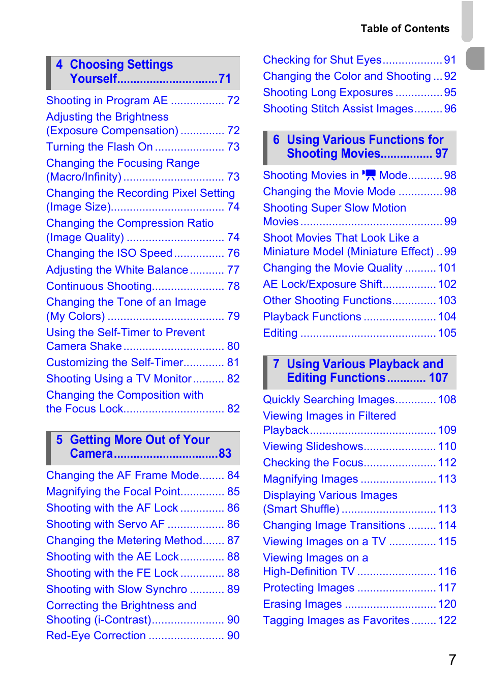 Canon IXUS 1000 HS User Manual | Page 7 / 178