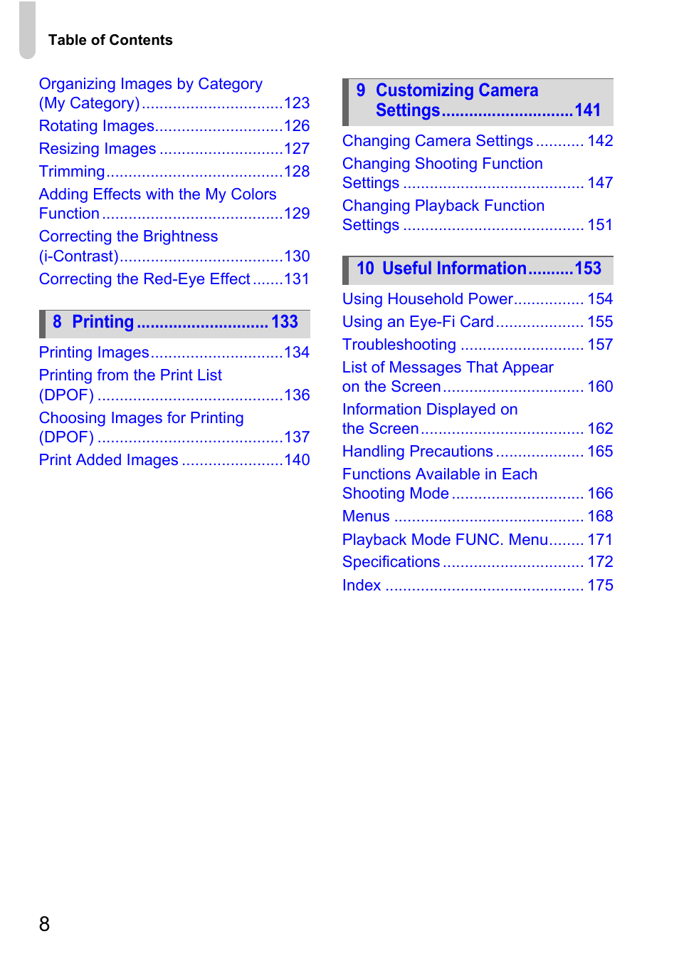 Canon IXUS 1000 HS User Manual | Page 8 / 178