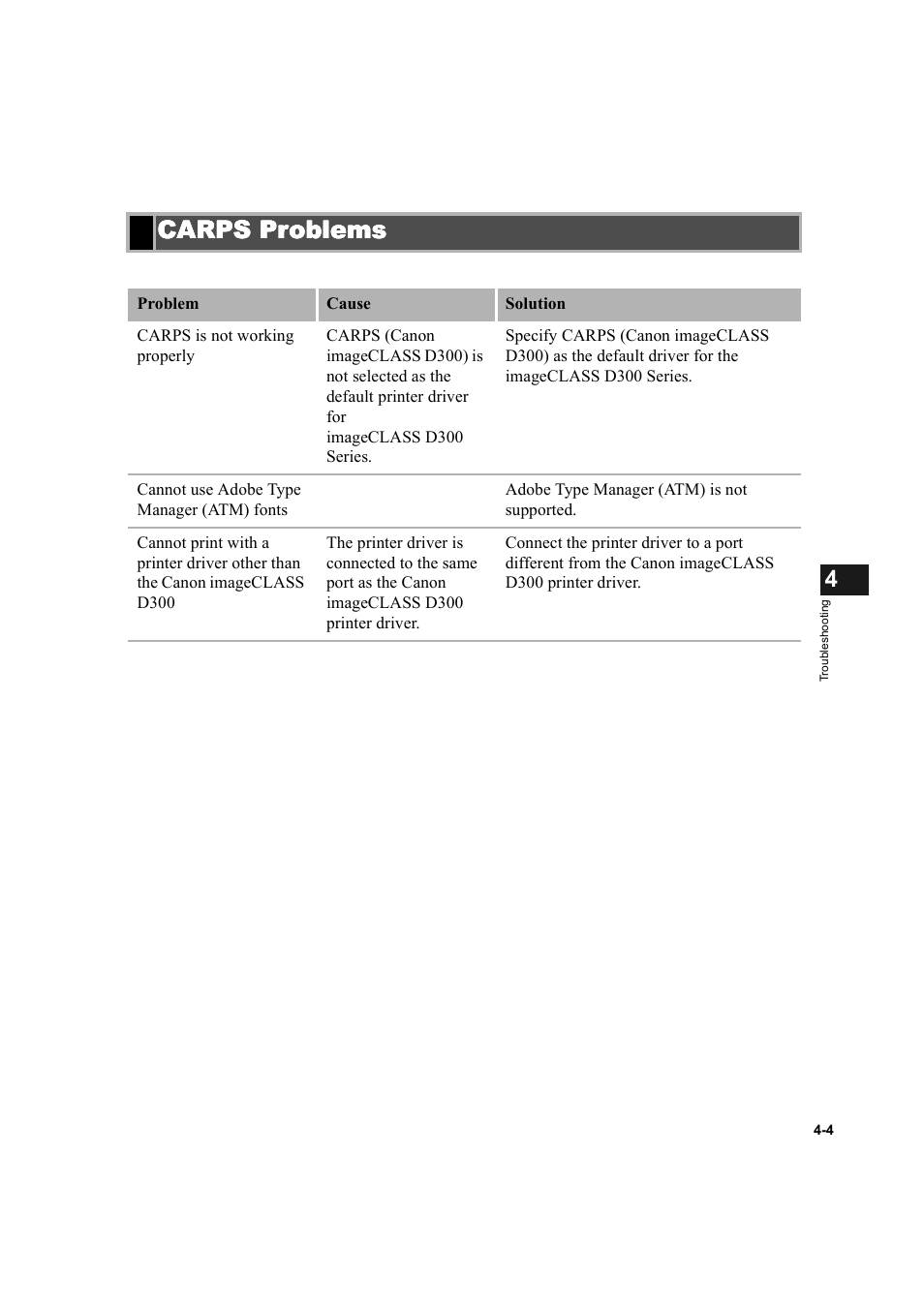 Carps problems, Carps problems -4 | Canon D300 User Manual | Page 107 / 121