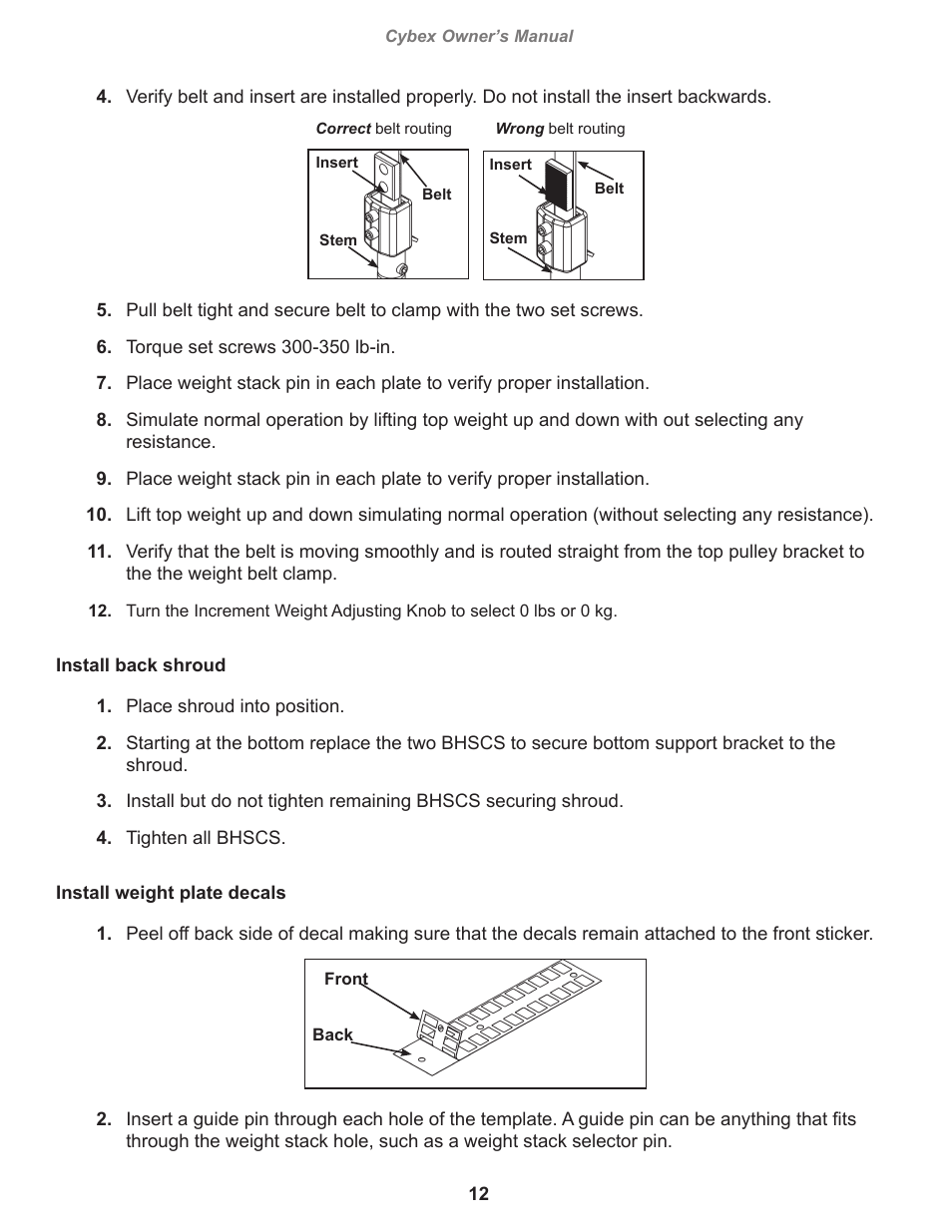 Cybex 12200 VR3 Hip Abduction User Manual | Page 12 / 26
