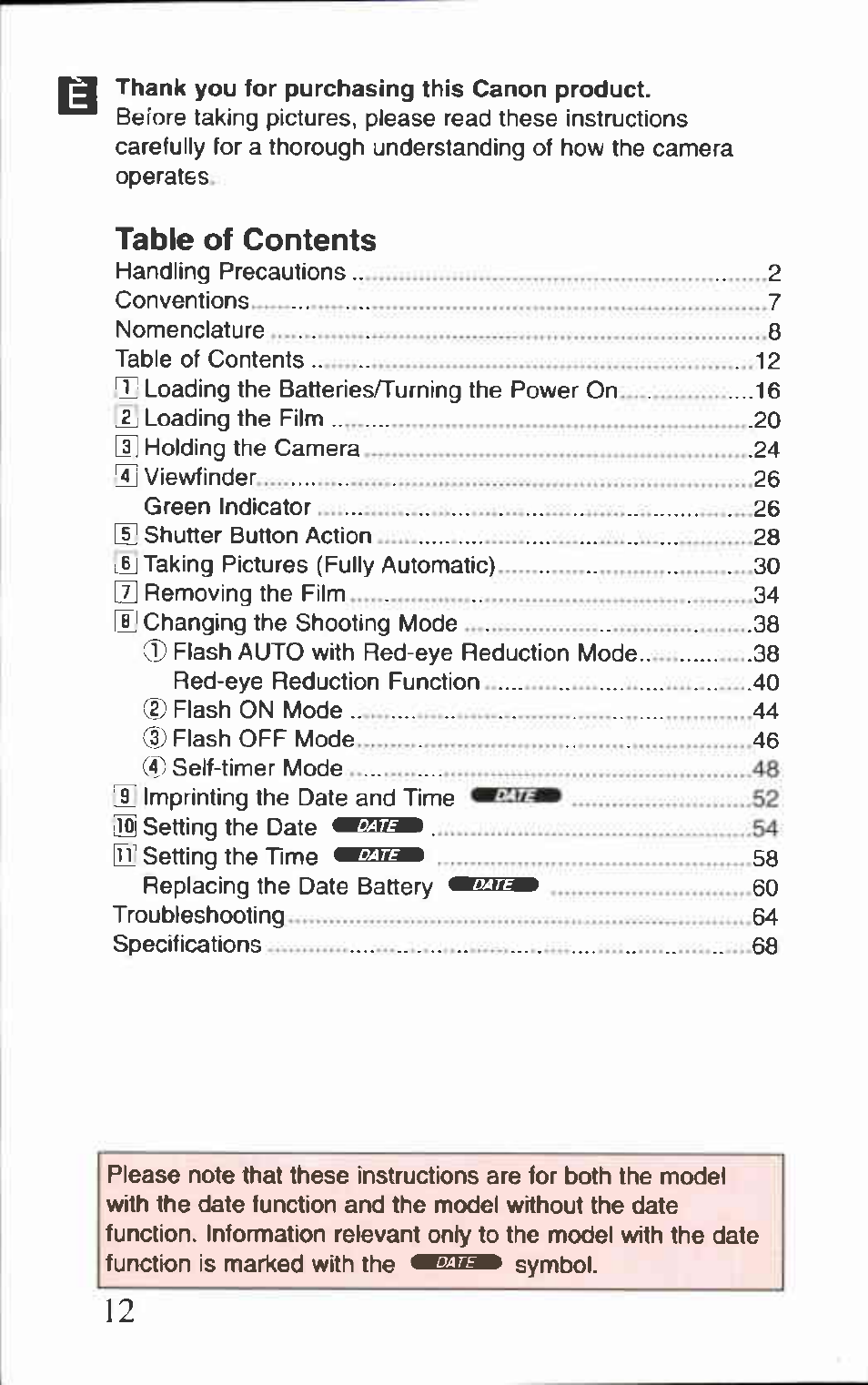 Canon AF-8 User Manual | Page 12 / 72