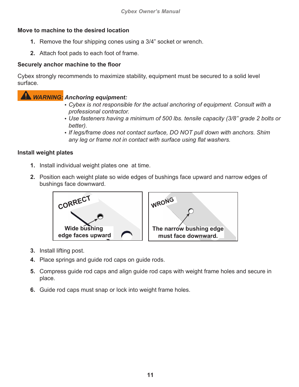 Cybex 14220 VR3 Total Access Cable Column User Manual | Page 11 / 28