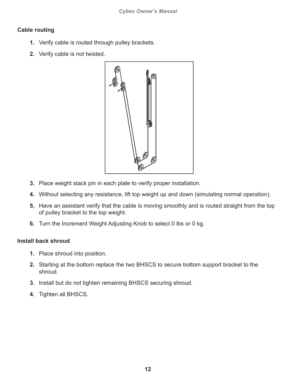 Cybex 14220 VR3 Total Access Cable Column User Manual | Page 12 / 28