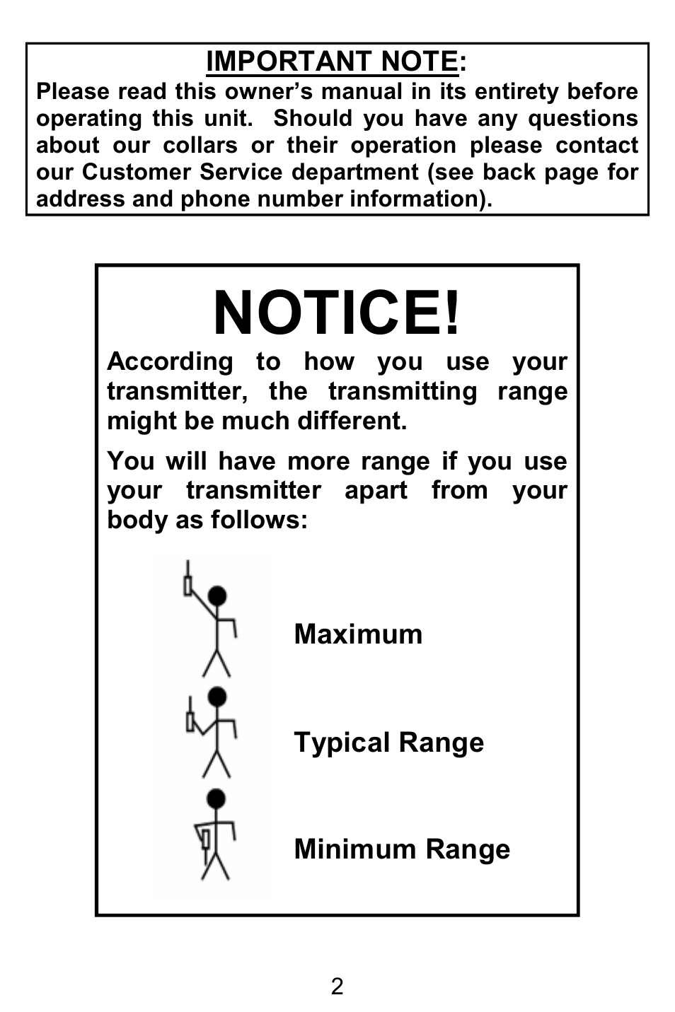 Notice | D.T. Systems R.A.P.T. 1400 Series User Manual | Page 2 / 24
