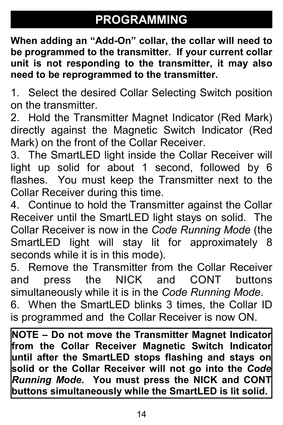 Programming | D.T. Systems Micro-iDT PLUS with SmartLED User Manual | Page 14 / 20