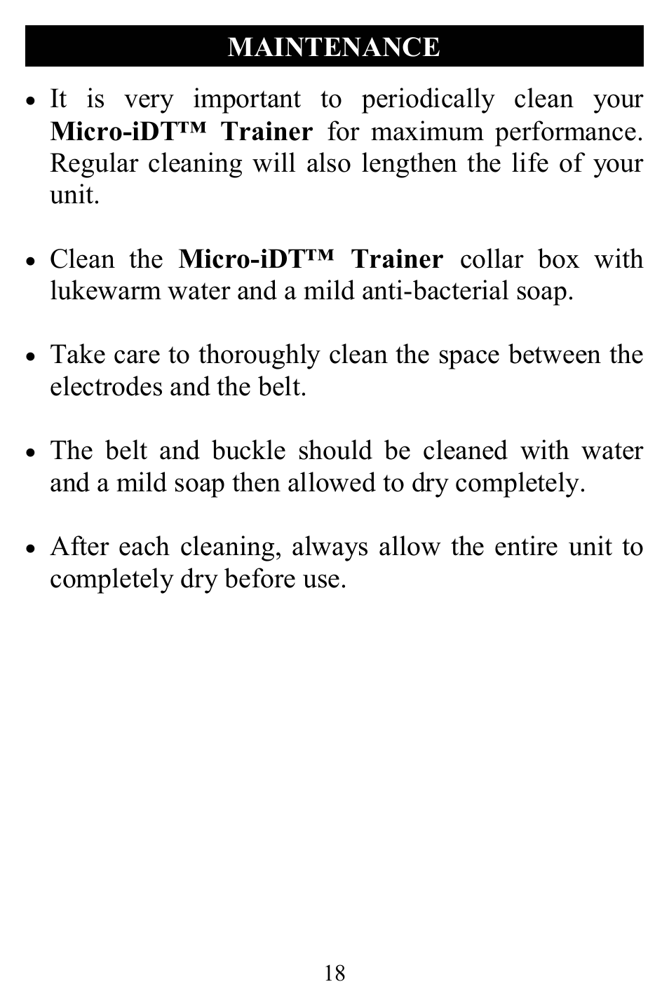 D.T. Systems Micro-iDT Z3000 (ex. serial #A12345) User Manual | Page 18 / 20