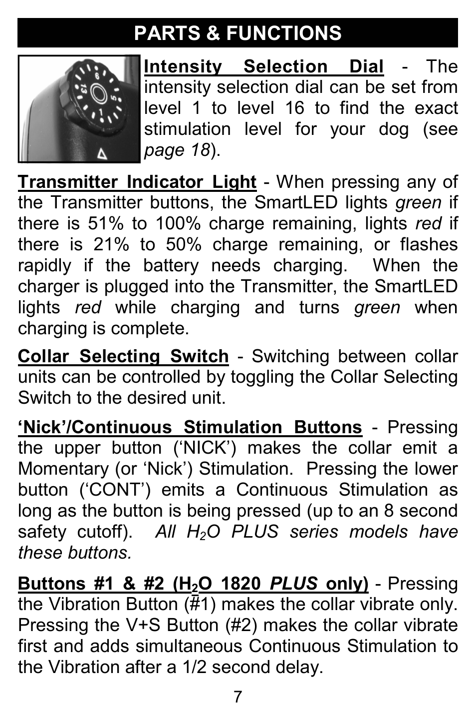 Parts & functions | D.T. Systems H2O 1810 PLUS with SmartLED User Manual | Page 7 / 24