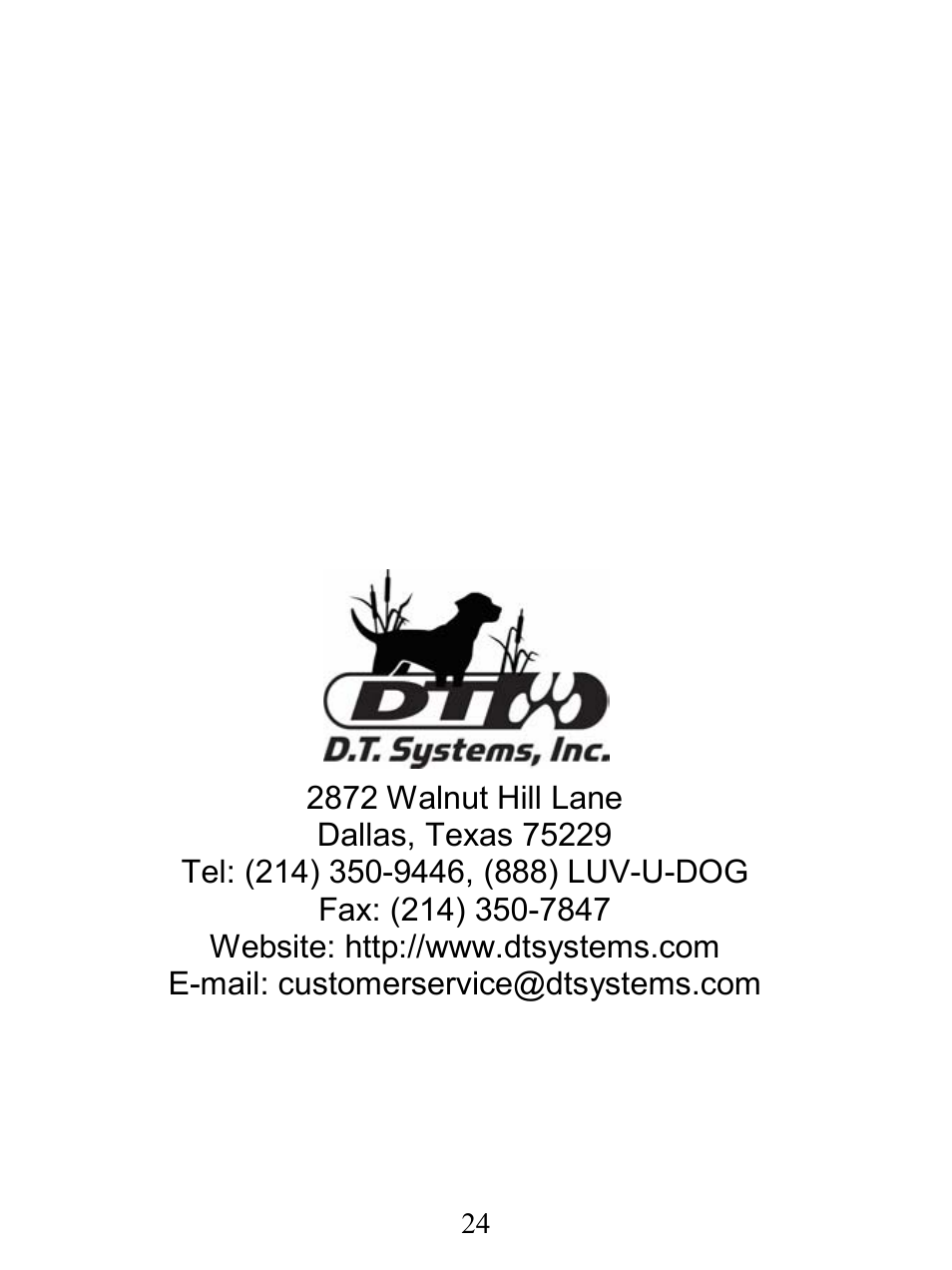 D.T. Systems H2O 1810 User Manual | Page 24 / 24