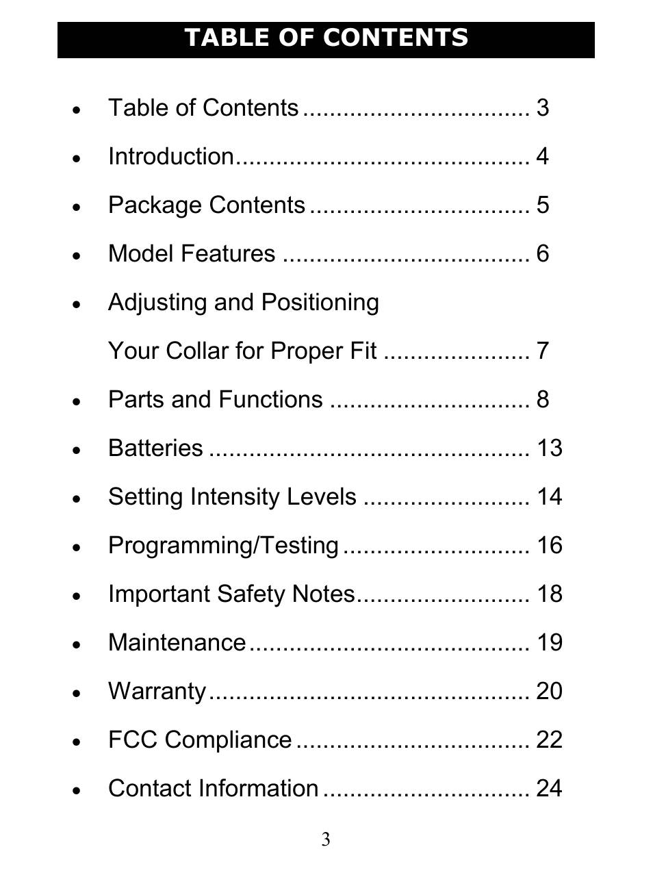 D.T. Systems H2O 1810 User Manual | Page 3 / 24
