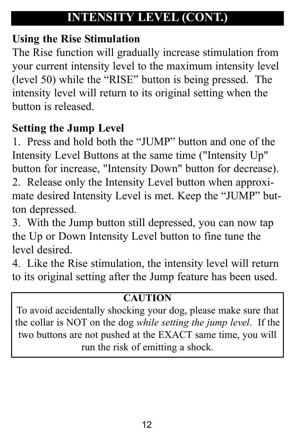 Intensity level (cont.) | D.T. Systems SPT 2420 User Manual | Page 12 / 24