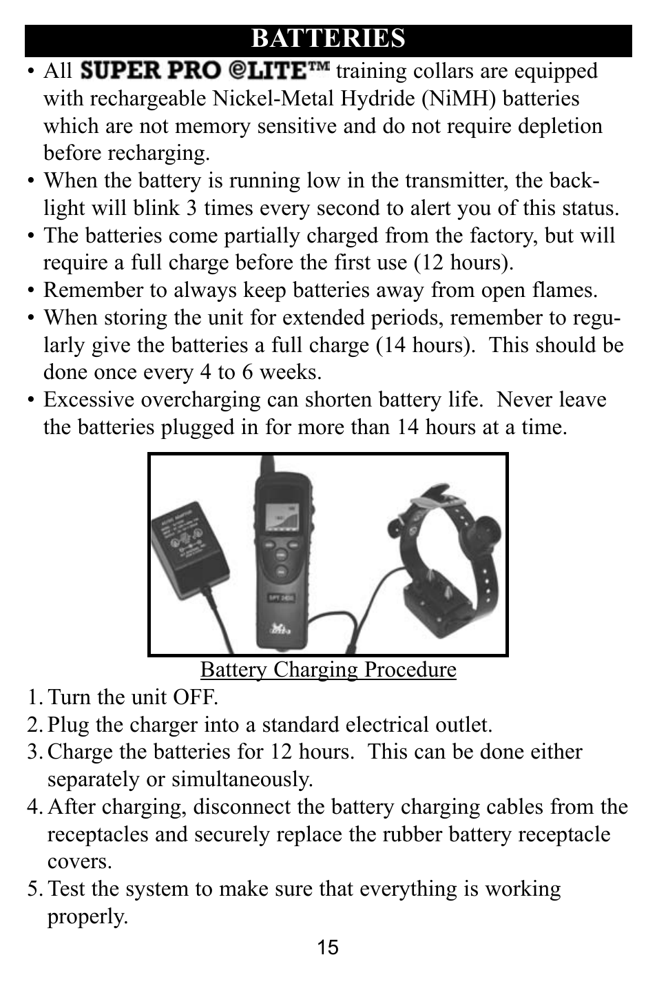 Batteries | D.T. Systems SPT 2420 User Manual | Page 15 / 24