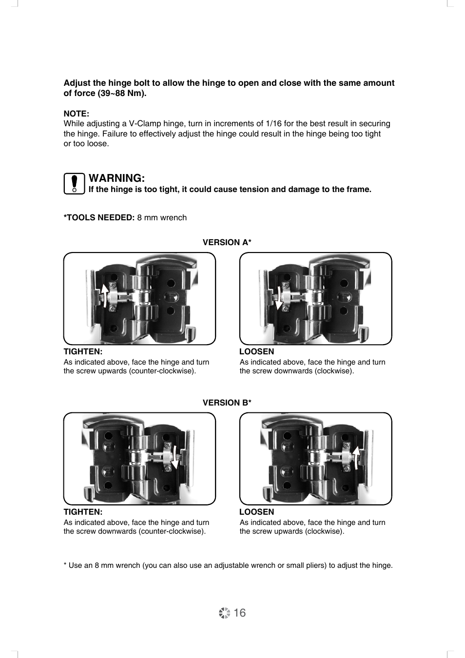 Warning | DAHON Service Manual User Manual | Page 16 / 28