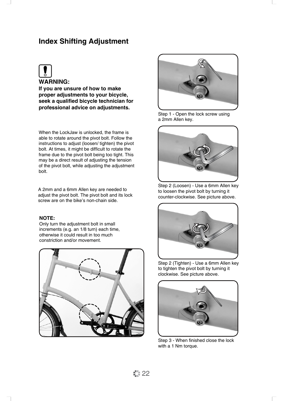 Index shifting adjustment | DAHON Service Manual User Manual | Page 22 / 28