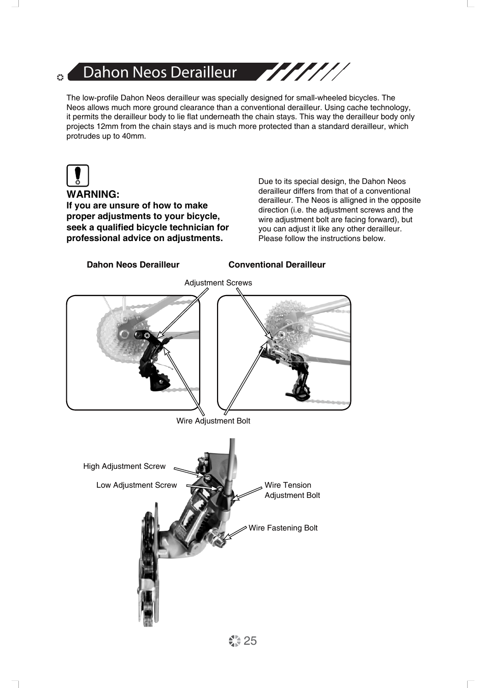 Dahon neos derailleur | DAHON Service Manual User Manual | Page 25 / 28
