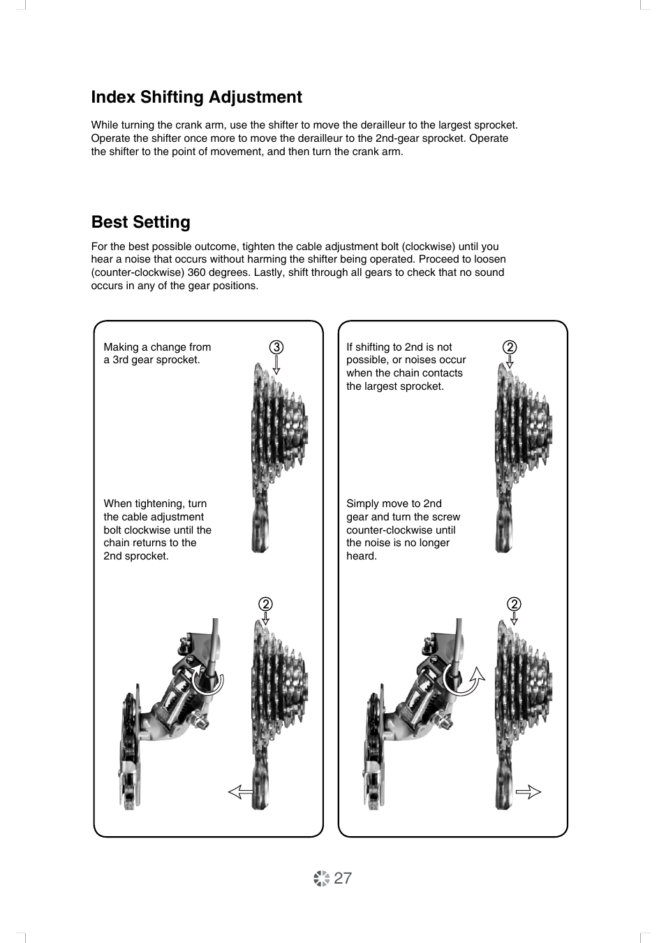 Index shifting adjustment best setting | DAHON Service Manual User Manual | Page 27 / 28