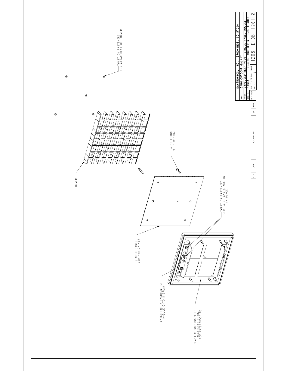 Drawing b-126112 | Daktronics BA-1518-11 Multi-Section Outdoor LED Scoreboard User Manual | Page 151 / 158