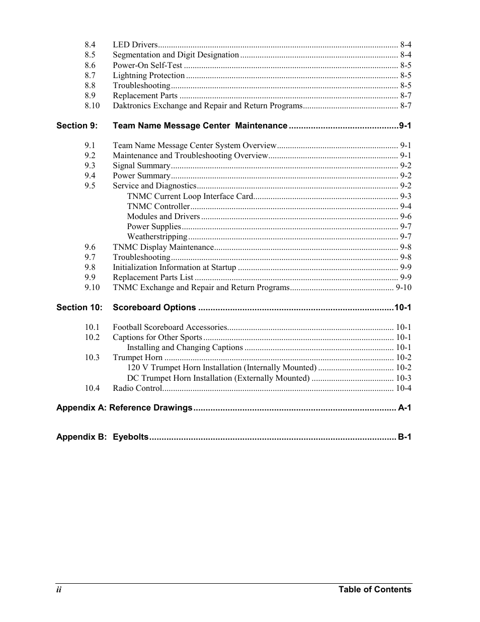 Daktronics BA-1518-11 Multi-Section Outdoor LED Scoreboard User Manual | Page 4 / 158