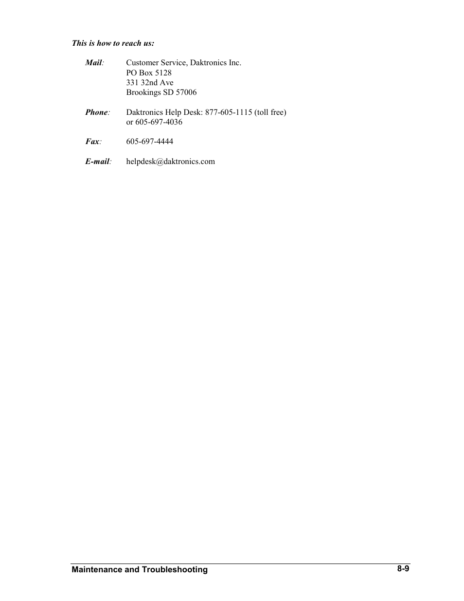 Daktronics BA-1518-11 Multi-Section Outdoor LED Scoreboard User Manual | Page 47 / 158
