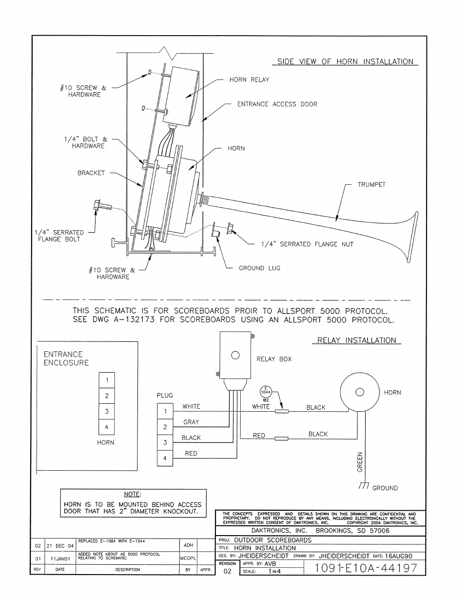 Drawing a-44197 | Daktronics BA-1518-11 Multi-Section Outdoor LED Scoreboard User Manual | Page 67 / 158